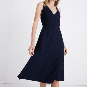 Madewell Cross-back Midi Dress in Navy